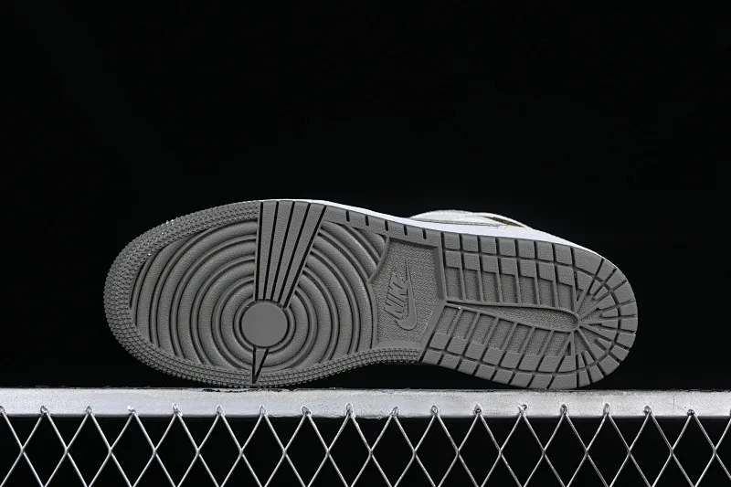 All categories Air Jordan Jordan series basketball shoes Air Jordan 1 Mid G version pure original Air Jordan 1 Mid AJ1 Joe 1 rice gray Chinese culture casual sneakers FB9899-100